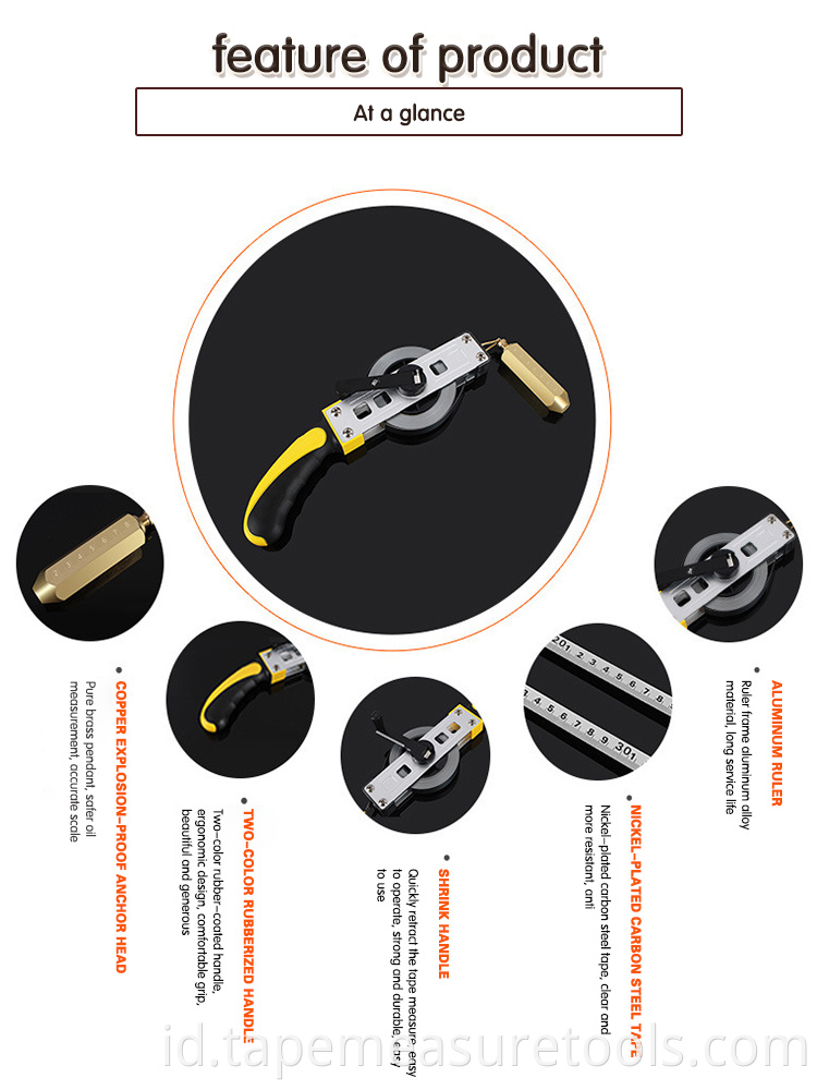 Grosir kustom minyak dipstick 10 m 15/20/30 m sumur minyak dengan kedalaman terdengar penguasa terdengar dipstick minyak Tembaga palu penguasa